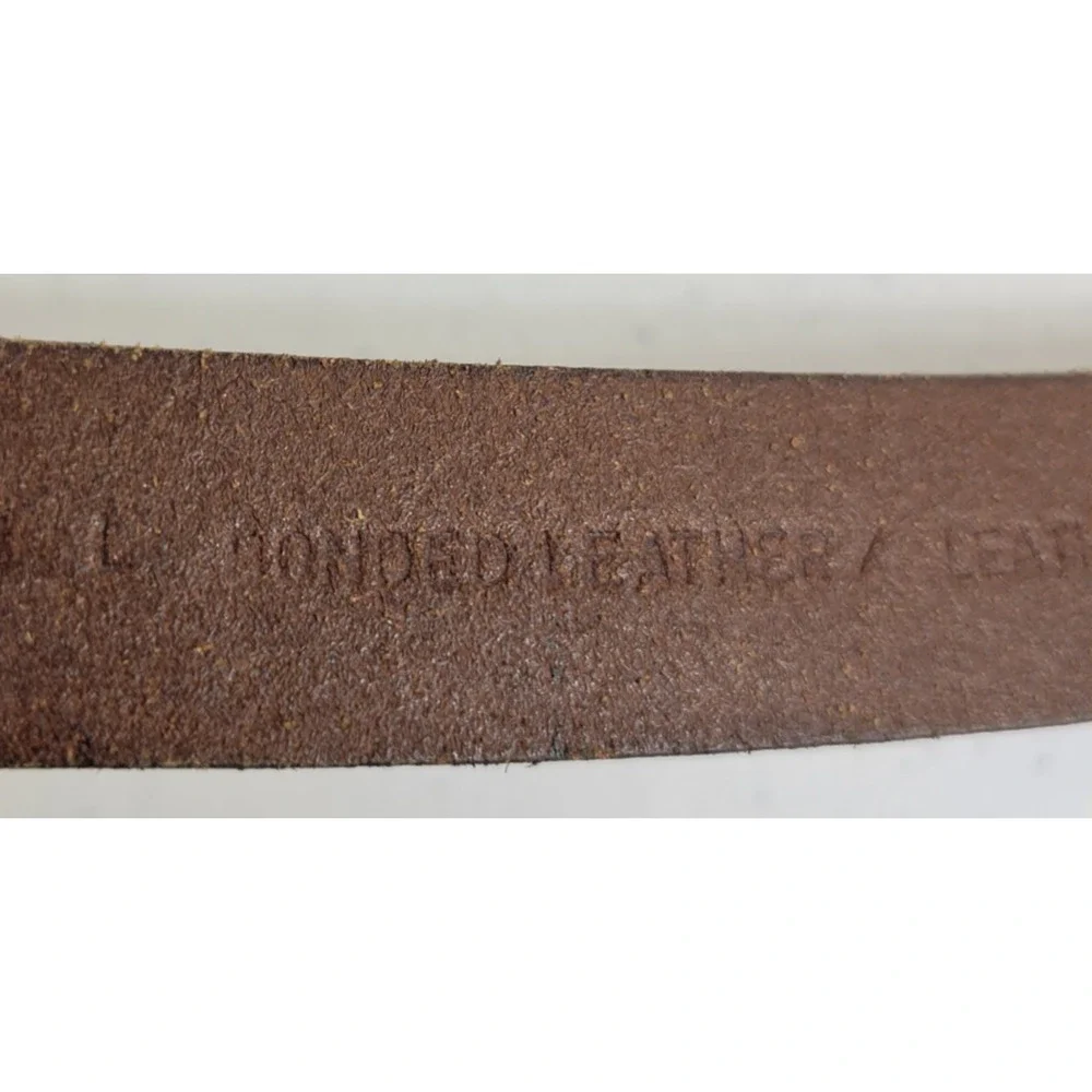 Grommet‎ Classic Casual Belt Brown Bonded Leather Lined Thin Women's Size Large